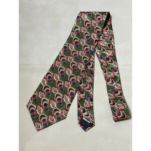 Emilio Pucci Mens Silk Tie Necktie Made in USA Flower Pattern Multi